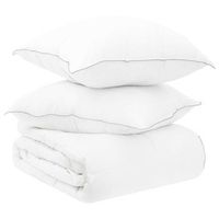 juego de edredon blanco 140 x 220 cm poliester bambu vidaxl