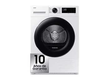 Secadora bomba de calor - Samsung DV90DG52A0AEEC, 9 kg, 14 programas, Hygiene Care, Inteligencia Artificial y SmartThings Clase C, Blanco