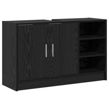 Mueble De Cuarto De Baño Roble Negro 90 X 29 X 55 Cm Vidaxl