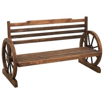 Banco De Jardín Madera Maciza De Abeto 112 Cm Vidaxl
