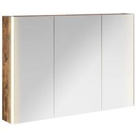 armario con espejo de bano roble ahumado 1035 x 155 x 70 cm vidaxl