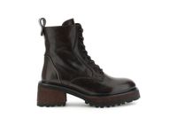 botines de piel con cordones y suela track dark brown 37