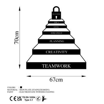 Decoración Pared De Metal Success Steps Negro 67x70 Cm