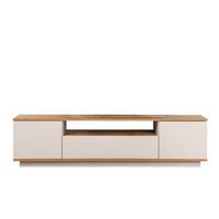 soporte de tv de madera veramont - 180 x 44 x 44 cm - crema