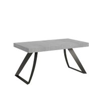 mesa extensible 90x160420 cm efecto madera gris cemento hierro