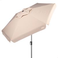 sombrilla de jardin antiviento hexagonal inclinable uv50 230 cm marfil