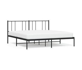 Estructura de cama con cabecero metal negro 200x200 cm con cabecero