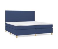 cama box spring con colchon tela azul 200x200 cm diseno plano