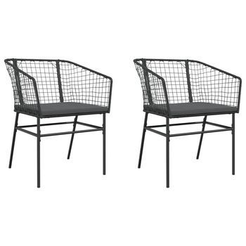 Pack 2 Uds Sillones De Jardín | Silla De Jardín Con Cojines Ratán Sintético Negro