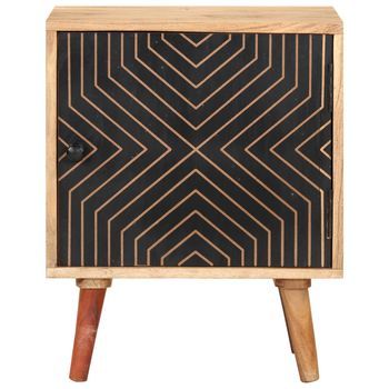 Mesita De Noche | Mesa Auxiliar | Mesilla De Madera Maciza De Acacia 40x30x50 Cm