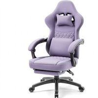 silla gaming ergonomica dowinx con reposapies y respaldo reclinable 90-135 tela transpirable soporte lumbar y reposacabezas morado