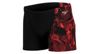 banador speedo allover v cut aquashort boxer negro rojo