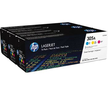 HP 305A Cyan, Magenta & Yellow Original LaserJet Toner Cartridges - Multipack, Cyan