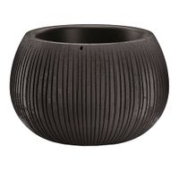 maceta redonda en plastico negro de 136x18x18cm