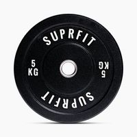 suprfit hi-temp white logo bumper plates individual - 5 kg