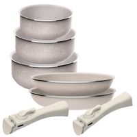 juego de 5 sartenes y 3 cacerolas aluminio prensado  o2428 cm
