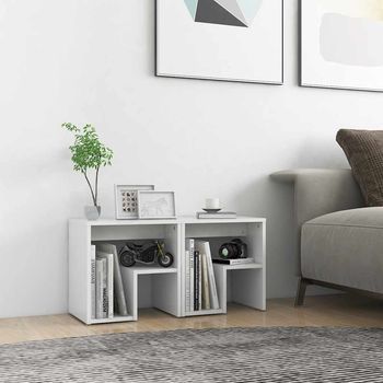 Mesitas De Noche (2 Uds) - Mueble Para Dormitorio - Madera Contrachapada - Blanco (40x30x40cm)