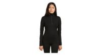 camiseta interior mujer 1 2 cremallera icebreaker merino 200 oasis negro