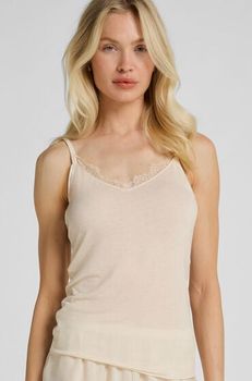 Hunkemöller Camiseta de encaje con cuello en V supersuave y cashmere Blanco