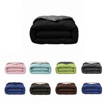 Edredón Nórdico De 400 G Reversible (bicolor) 280x270 Cm - Sabanalia - Gris/negro