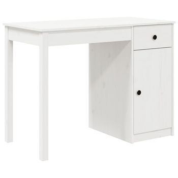 Mesa De Escritorio | | Escritorio De Despacho | Escritorio De Madera Maciza De Pino Blanco 100x50x75 Cm