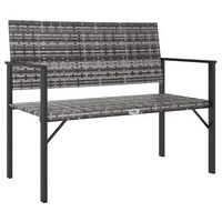 banco de jardin de 2 plazas  banco de exterior  silla de jardin ratan sintetico gris