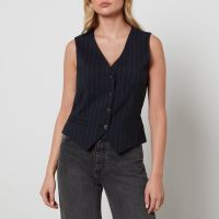 max mara studio abavo pinstriped woven waistcoat - uk 12
