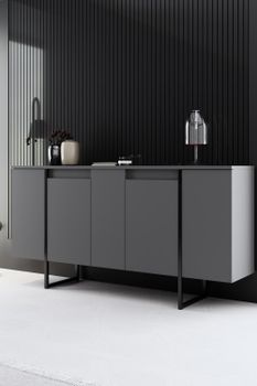 Aparador  gris antracita 160 x 35 x 80 cm