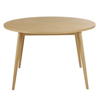 Mesa de comedor redonda de roble y MDF Ø120 cm