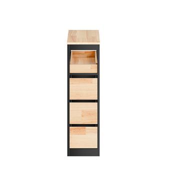 Sobuy Mueble Auxiliar De Baño Negro, 4 Ruedas, 3 Cajones, Estante 233x653x823 Cm, 40 Kg, Bzr54-ii-sch