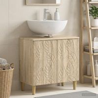 vidaxl mueble de lavabo para bano delft roble sonoma