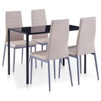 conjunto de mesa y sillas de comedor 5 piezas color capuchino vidaxl