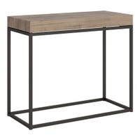 consola extensible 90x40196 cm efecto madera roble natural hierro