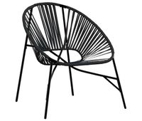 silla de jardin - silla de exterior - silla terraza con forma de huevo de ratan sintetico negro