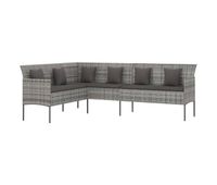 vidaxl sofa de jardin en forma de l con cojines ratan sintetico gris