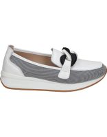 mocasines de piel para mujer the happy monk vanity 011 blanco y gris 38