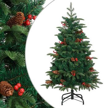 Árbol De Navidad | Decoraciones De Navidad Artificial Con Piñas Y Bayas 150 Cm Cfw105000