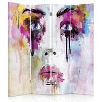 biombo beautiful tears wood - separador de ambientes cm 145x180 4 paneles