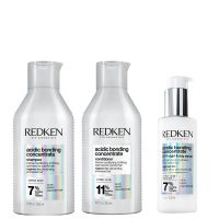 redken acidic bonding concentrate shampoo 300ml conditioner 300ml and 247 night  day serum 100ml repair damaged hair bundle