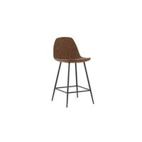 taburete brigitte de piel sintetica marron juego de 2