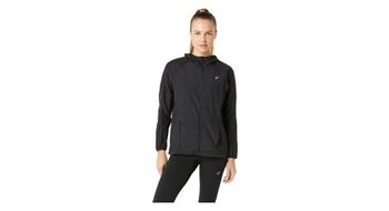 Chaqueta cortaviento asics road packable negra mujer