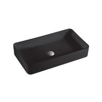 lavabo sobre encimera ceramico negro mate  lavamanos bano para encimera rectangular  51cm x 35cm  negro mate
