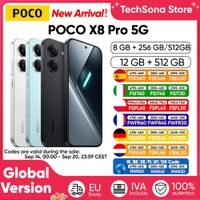 version global del telefono inteligente poco x8 pro 5g dimensity 8500-ultra pantalla amoled ultra brillante de 659 pulgadas 15k 120 hz bateria de 6500 mah nfc