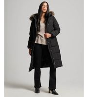 superdry para mujer w5011566a abrigo largo acolchado everest xs negro casual poliester