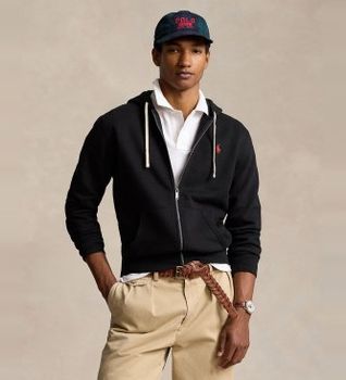 Polo Ralph Lauren para hombre. 710813297001 Sudadera RL con capucha negro (XXL), Casual, Algodón
