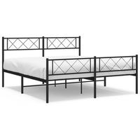 cama matrimonial  cama para adulto  estructura cama sin colchon con estribo metal negro 140x200 cm