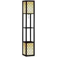 lampara de estanteria homcom 2 lamparas lampara de pie para salon con casquillo e27 2 estantes 4 niveles diseno nido de abeja lampara