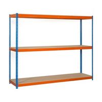 estanteria media carga simonforte 1506-3 con aglomerado azulnaranjamader 2000x1500x600 mm