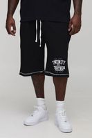 plus oversized waffle graphic shorts negro