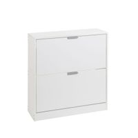 zapatero blanco de 2 puertas de 74x24x82cm